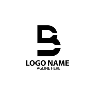 B harfi cam ve şişe logo tasarım vektörü
