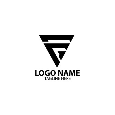 İlk FG üçgeni monogram logo tasarım vektörü