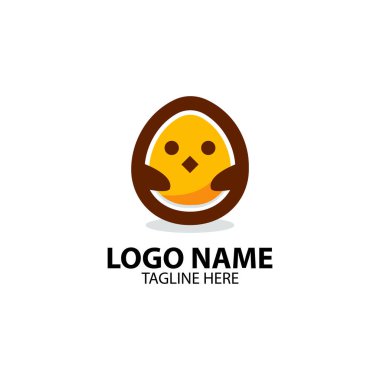 yumurta sevimli logo tasarım vektörü