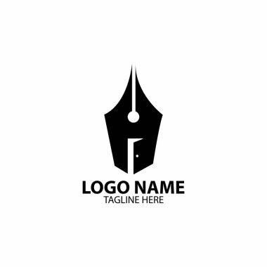 kapı yazarı logo tasarım vektörü