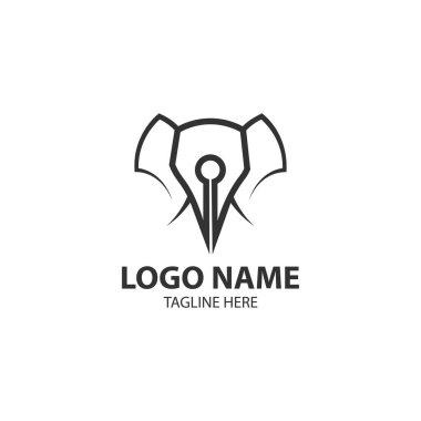 büyük kalem logo tasarım vektörü