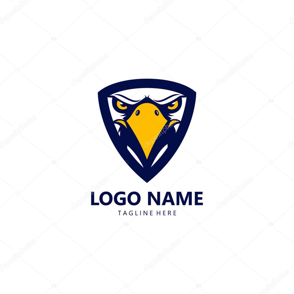 Eagle shield logo design vector