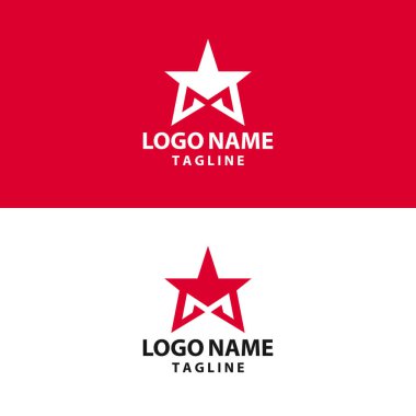 M yıldız logo tasarım vektörü