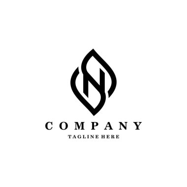 İlk Harf NS Logosu veya SN Monogram Logo Tasarım Vektörü