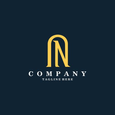 An NN Soyut ilk monogram harf logosu tasarımı