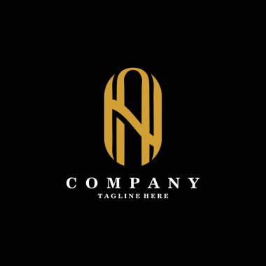 Yaratıcı A ve N harfli logo tasarımı. İlk Vektör Şablonu.