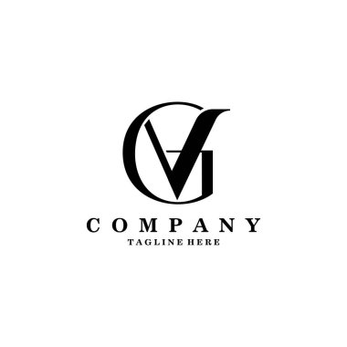 İlk harf GV serif yazı tipi logo tasarımı, lüks grafik simgesi konsepti
