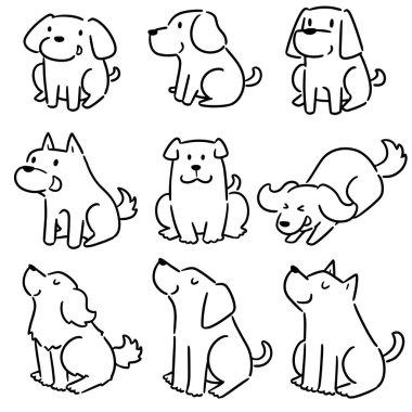 vektör köpek kümesi