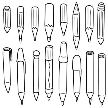 vektör renkli kalem kümesi