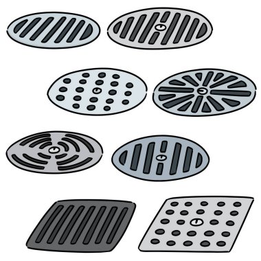 Boşaltma kapağı vektör kümesi