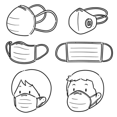 tıbbi koruyucu maske vektör kümesi