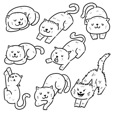 vektör kedi kümesi