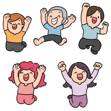 Mutlu çocukların vektör kümesi