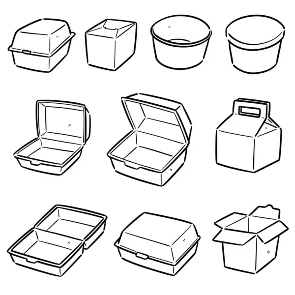 vektör set kağıt gıda kabı
