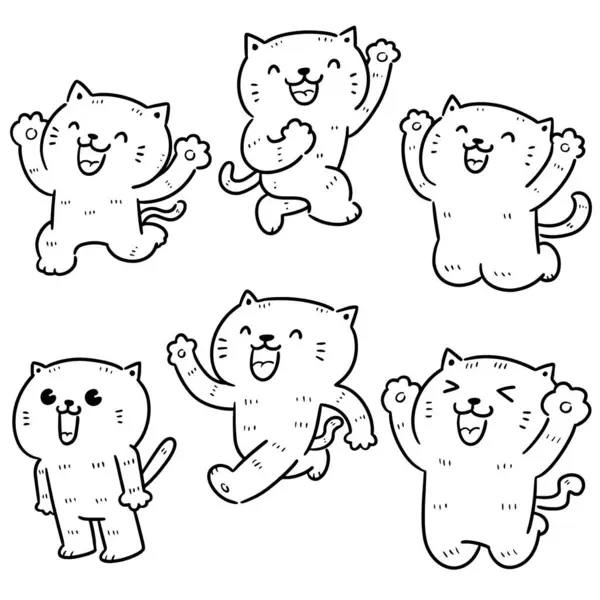 mutlu kedi vektör kümesi