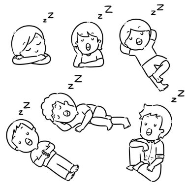 Erkekler uyku vector set