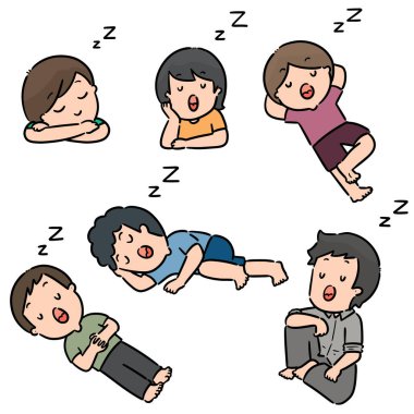 Erkekler uyku vector set