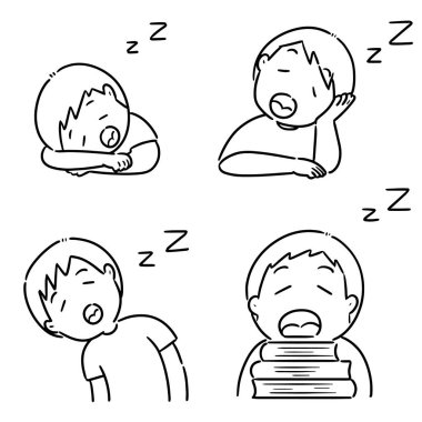 Erkekler uyku vector set