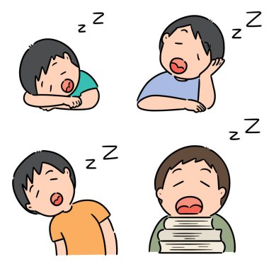 Erkekler uyku vector set