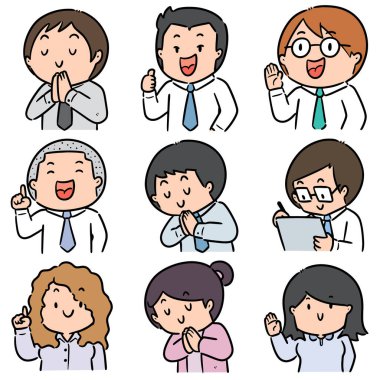 Ofis çalışanının vektör kümesi