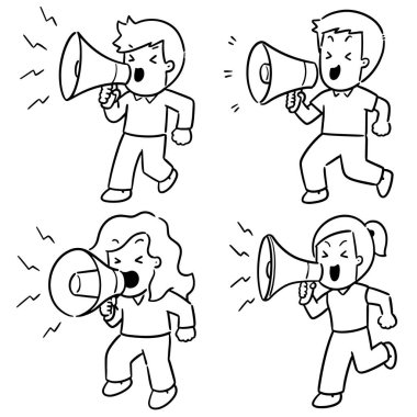 megafonlu insanların vektör kümesi