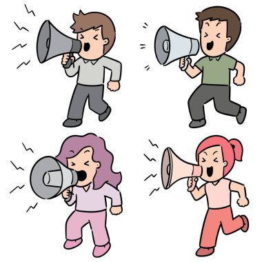 megafonlu insanların vektör kümesi