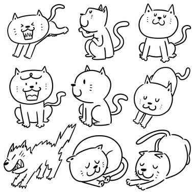 vektör kedi kümesi