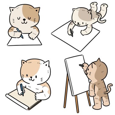 vektör kedi çizimi