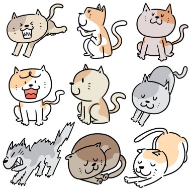 vektör kedi kümesi