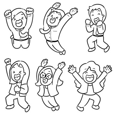 İnsanları kutlayan vektör kümesi