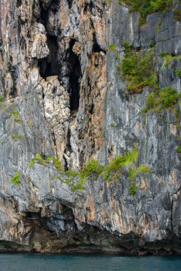 Bu fotoğraf Filipinler 'in şaşırtıcı derecede engebeli kıyı şeridini gösteriyor. Bir dizi kayalık çıkıntılar, dalgalar tarafından pürüzsüz aşınmış, ufukta uzanan, turkuaz deniz çevrelerinde dönerken.