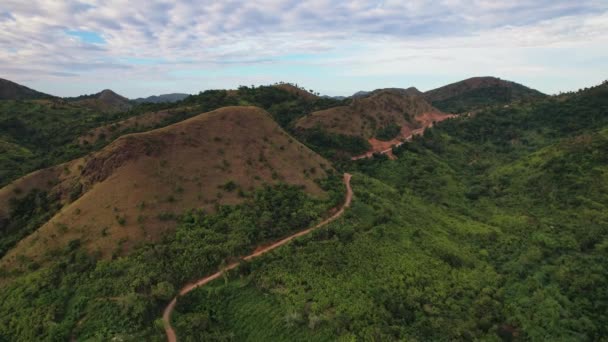 Drone Beelden Van Filippijnen Mountains Zien Prachtige Groene Gele Bergen — Stockvideo