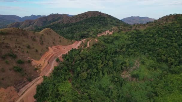 Дрони Філіппінських Гір Бачимо Прекрасні Зелені Жовті Гори Або Пагорби — стокове відео