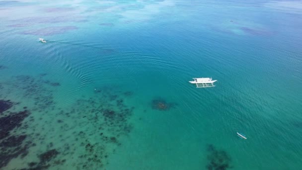 Imagens Drones Barco Nas Filipinas Podemos Ver Barco Tropical Vibrante — Vídeo de Stock