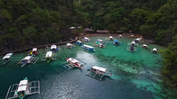 Filmato Drone Una Barca Nelle Filippine Possiamo Vedere Una Barca — Video Stock