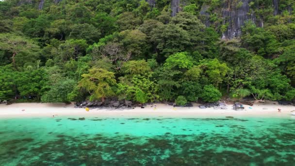 Drone Footage Philippines Beaches Captures Mesmerizing Beauty Tropical Paradise Crystal — Stock Video