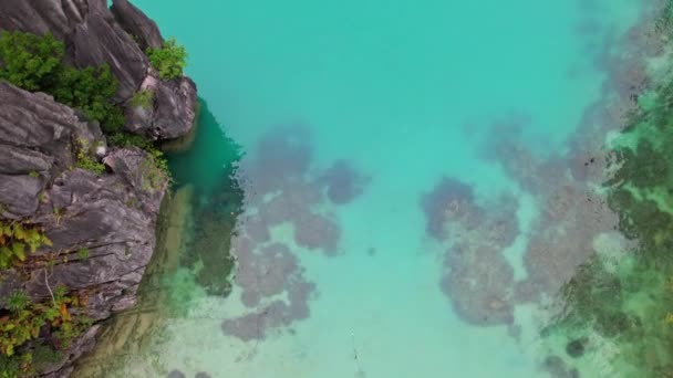 Imagens Drones Vista Aérea Lagoa Baía Como Assunto Principal Nas — Vídeo de Stock