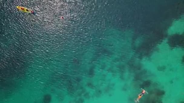Imagens Drones Vista Aérea Lagoa Baía Como Assunto Principal Nas — Vídeo de Stock