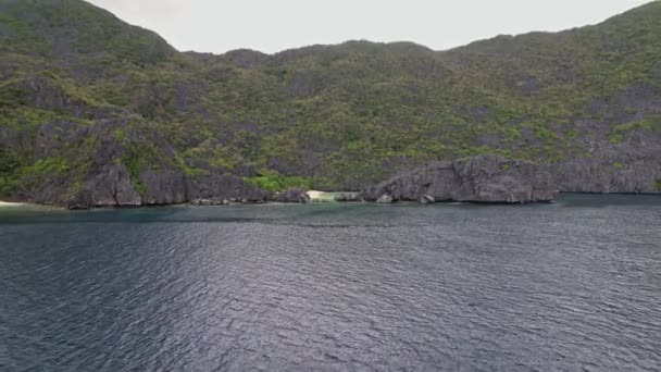 Drohnenaufnahmen Einer Lagune Auf Den Philippinischen Inseln Wir Machen Eine — Stockvideo