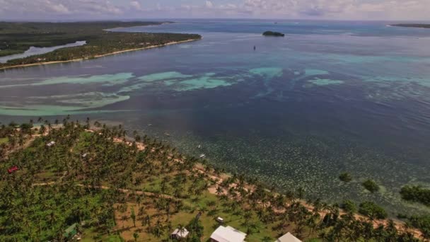 Drohnenaufnahmen Von Der Küste Siargao Auf Den Philippinen Wir Machen — Stockvideo