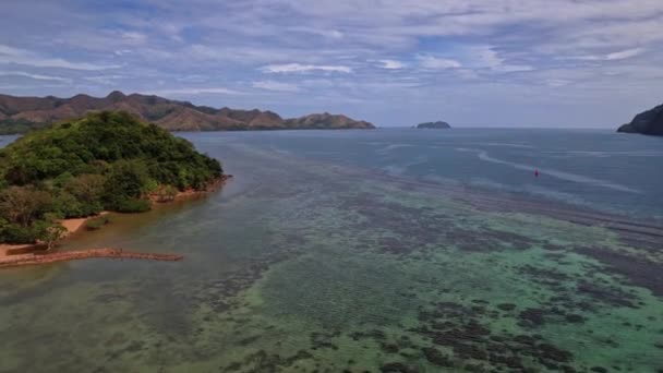 Drohnenaufnahmen Von Küste Und Strand Coron Auf Den Philippinen Wir — Stockvideo