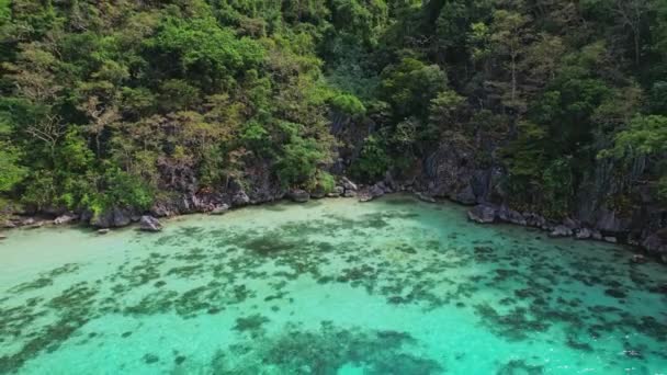 Filmagem Drones Green Sun Lagoon Nas Filipinas Amplie Para Fora — Vídeo de Stock