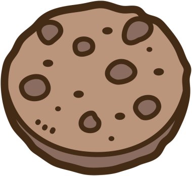 Choco chips kurabiye vektör çizim ve grafik