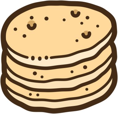 Pitta ekmek vektörü karalama çizimi ve grafik