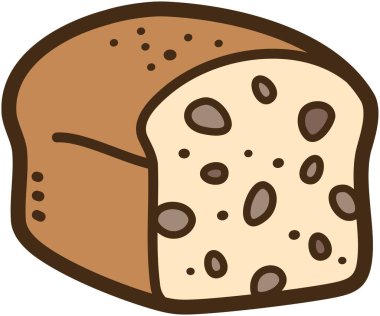 Üzümlü ekmek vektörü çizimi ve grafiği