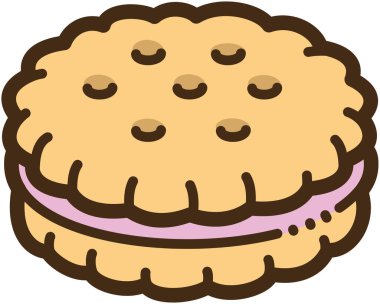 Sandviç çerezi vektör karalama çizimi ve grafik