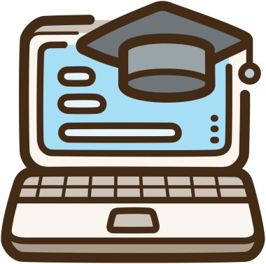 E-öğrenme vektörü çizimi ve grafiği