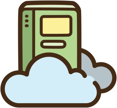 Dijital kütüphane vektörü karalama çizimi ve grafik