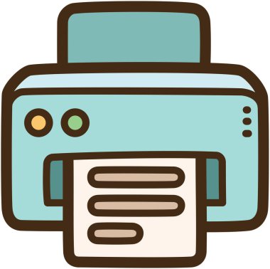 Yazıcı vektör karalama çizimi ve grafiği