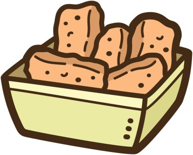 Tavuk nugget vektör karalama ve grafik